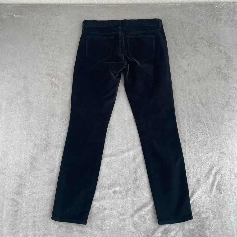 J. Crew Toothpick Ankle‎ Pants Women 29x28 (Tag 26) Black Velvet NWT $110